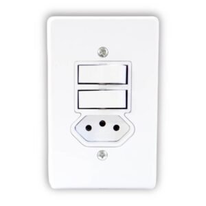 Interruptor C/ 2 Teclas Paralelas E 1 Tomada C/ Placa - Radial