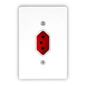 Tomada 2P+T C/ Placa 20A Vermelha - Radial