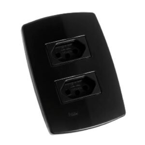 2 Tomadas Distanciadas 10A Pérola Negra - Radial