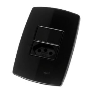 1 Interruptor C/ Tecla Simples E 01 Tomada 10A Pérola Negra - Radial