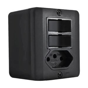 Interruptores C/ 2 Teclas Simples E 01 Tomada C/ Placa Linha R Black Radial