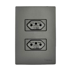 2 Tomadas Distanciadas 10A Ouro Grafite - Radial