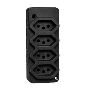 Tomada Em Barra Quádrupla 2P+T Padrão 10 / 20A Preta - Eco