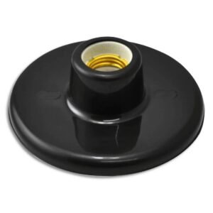 Plafon Preto De Teto/Parede C/ Soquete De Porcelana - Jr